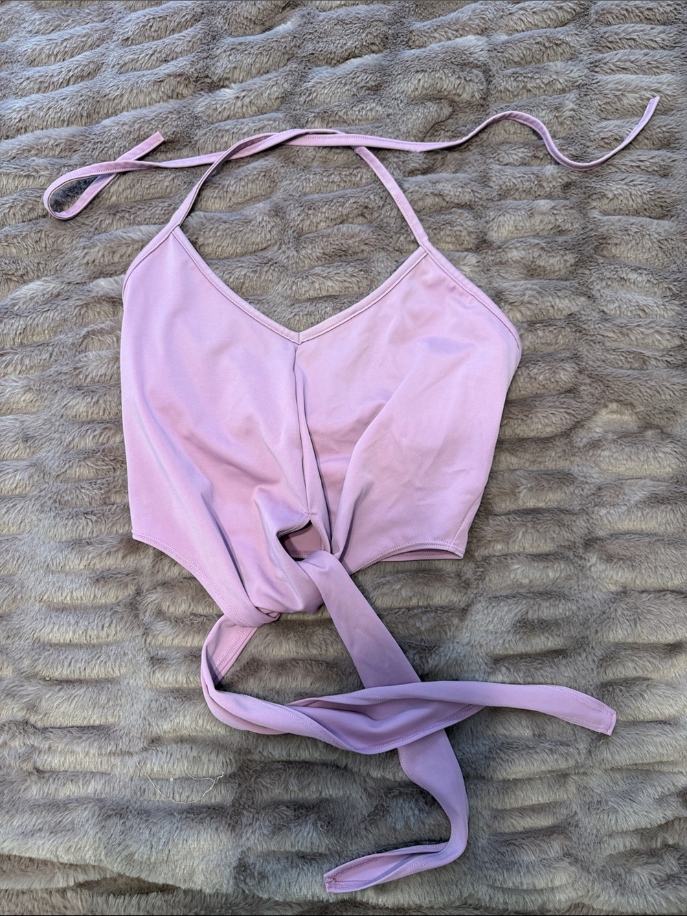 Kortni Jeane Lavender Tie-Front Halter Bikini Top